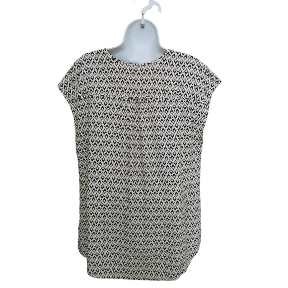 Nicole Miller Original Geometric Sleeves  Blouse Black White XXL - Picture 6 of 8